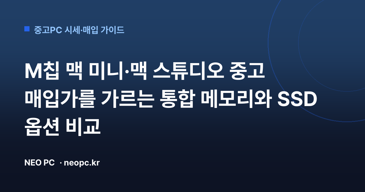 M칩 맥 미니·맥 스튜디오 중고 매입가를 가르는 통합 메모리와 SSD 옵션 비교