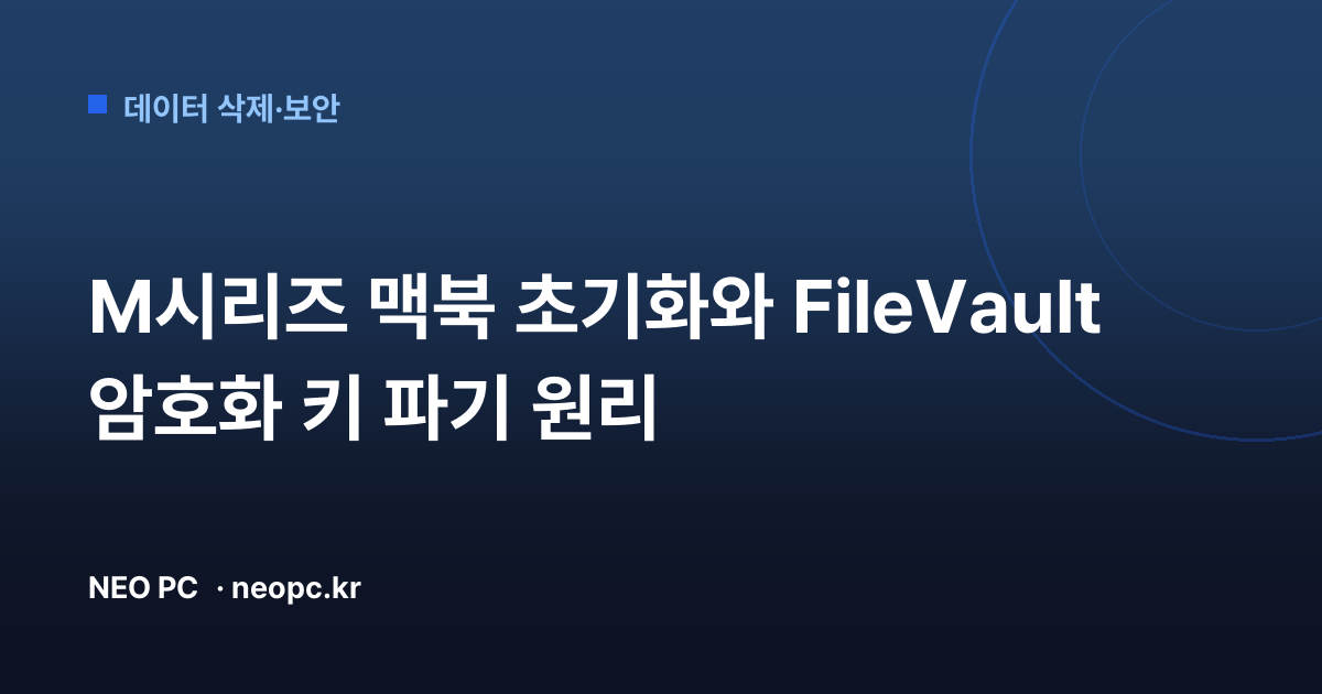 M시리즈 맥북 초기화와 FileVault 암호화 키 파기 원리